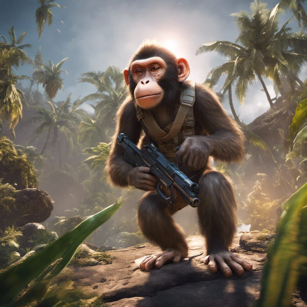 Monkey with Laser Gun: 3D Game Cinematic