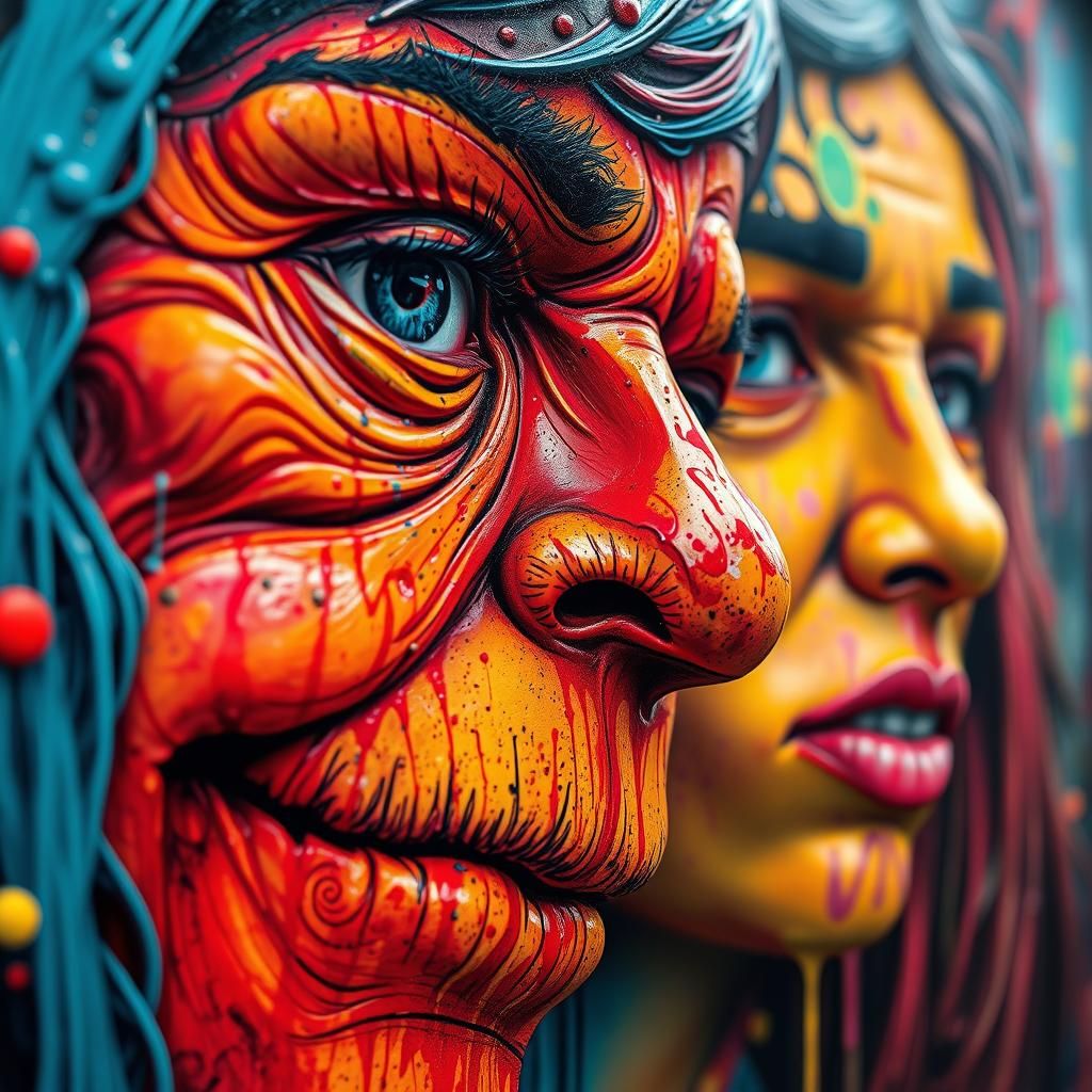 Incomprehensible Family: Vivid Hyper-Realistic Street Art