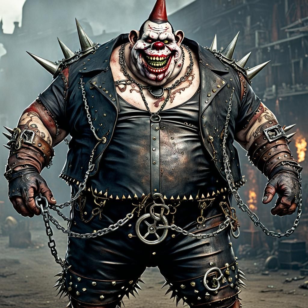 Zombie Monkey Clown in Steampunk Style