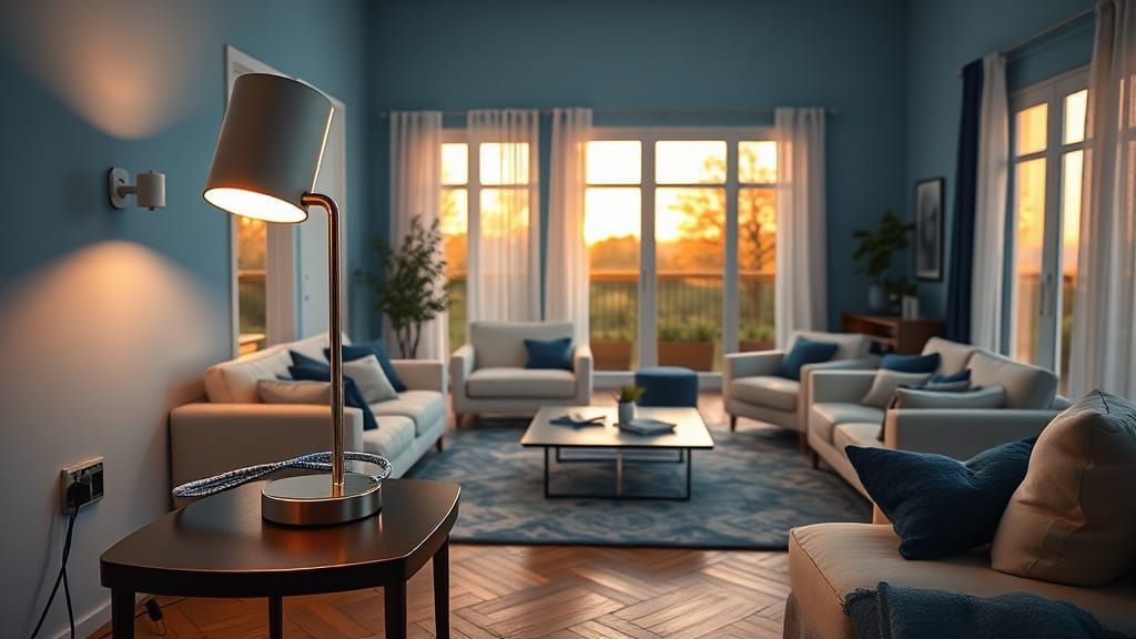 Modern IKEA Lamp in Contemporary Living Room