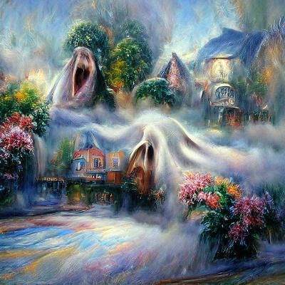 Ethereal Fantasy Mist: A Thomas Kinkade-Inspired Scene