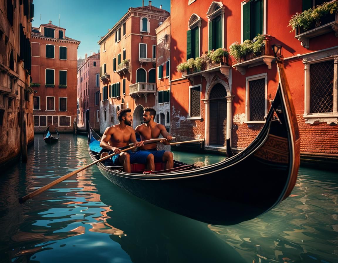 Romantic Gondola Ride in Venice: Matte Painting