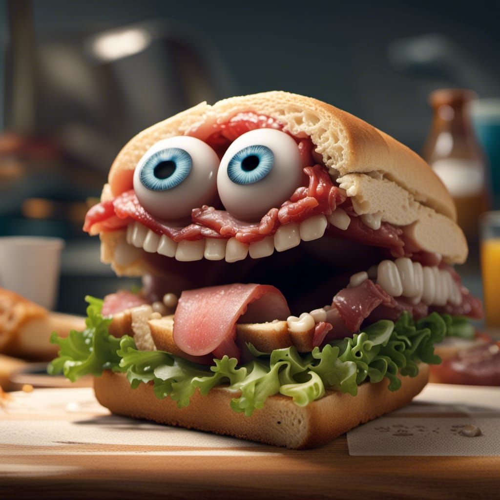 Hyper-Realistic Sandwich with Human Features
