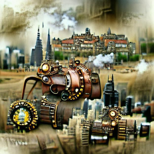 Steampunk Living City: A Fusion of Life and Machines