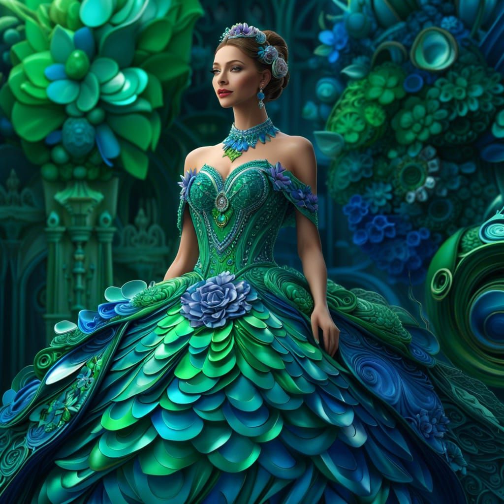 Recycled Wedding Dress: Hyperdetailed Fantasy Concept Art