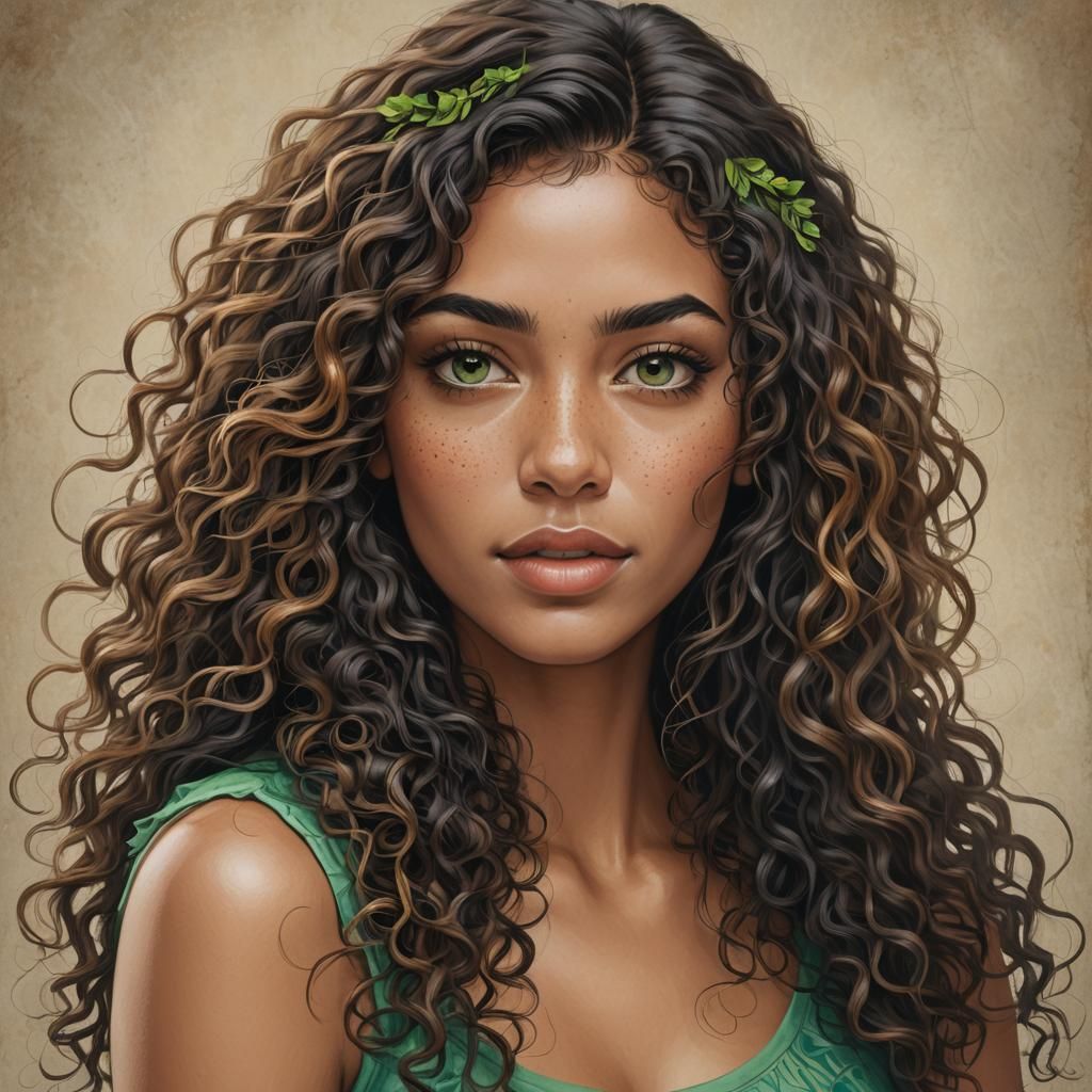 Brazilian Woman with Colorful Hair and Tattoos