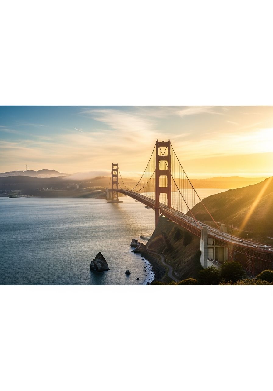 Golden Gate Bridge in Morning Sunlight