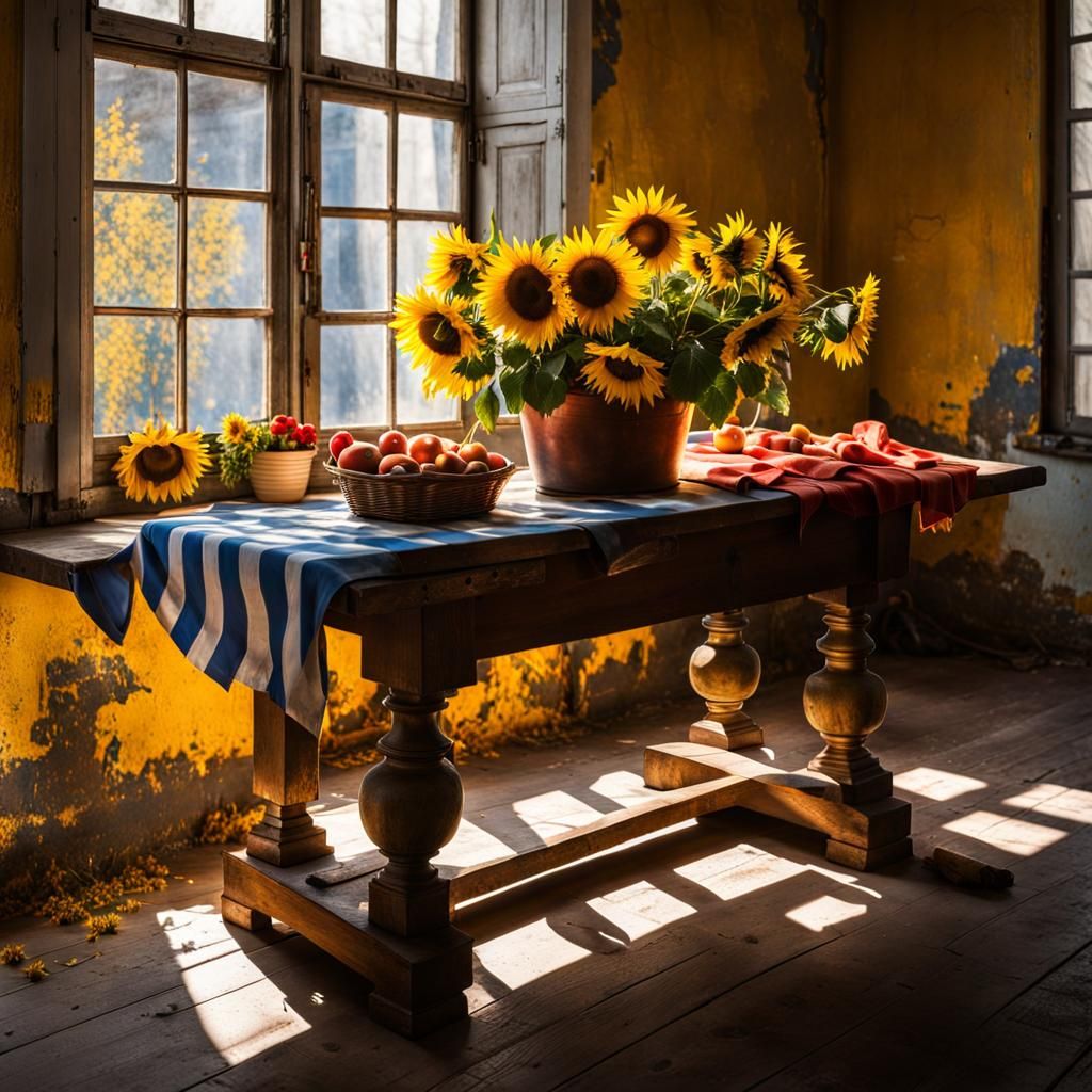 Ukrainian Flowers Still Life, Hyperrealist Painting