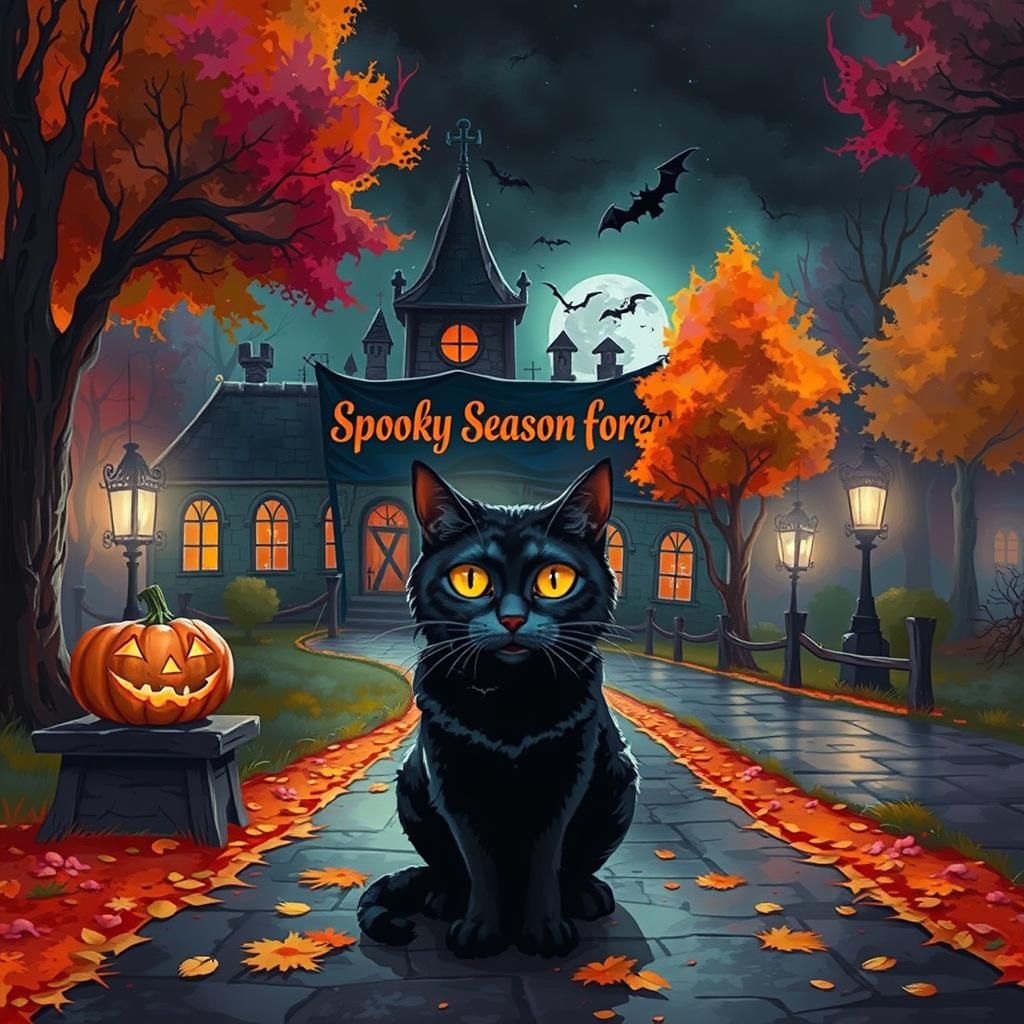 Mystical Forest Banner Announcing Spooky Season
