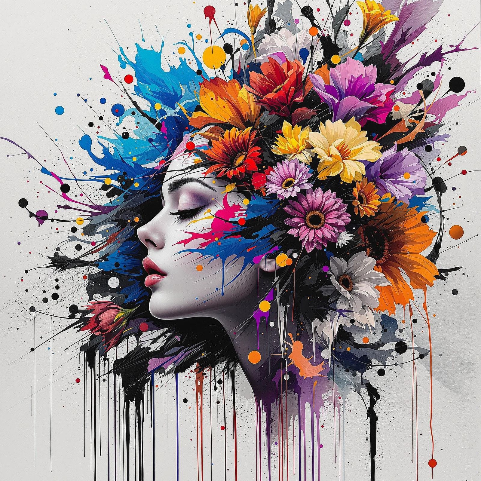 Surreal Digital Portrait in Urban Street Art Style