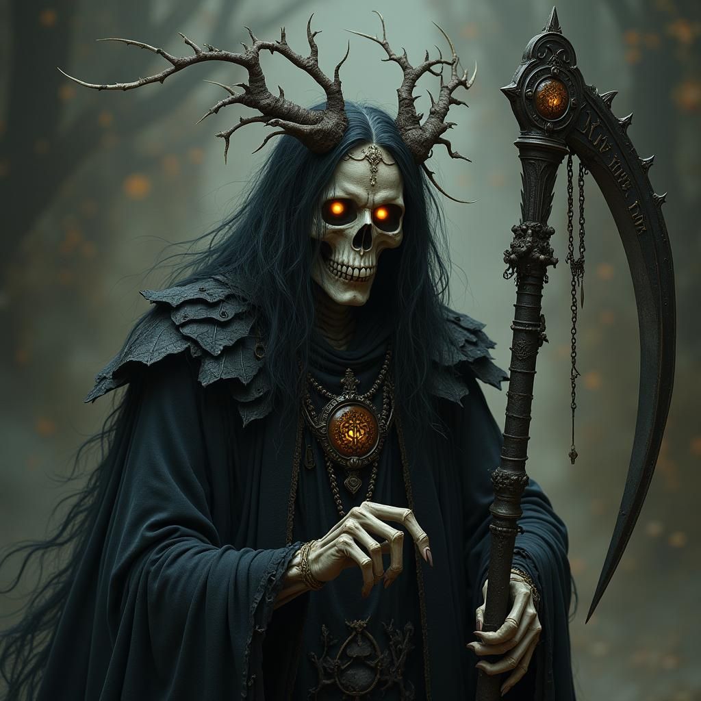Haunting Skeletal Figure of Mortis in Dark Fantasy Style