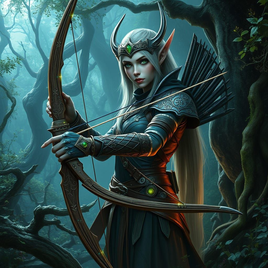 Mystical Forest Ranger in Intricate Armor