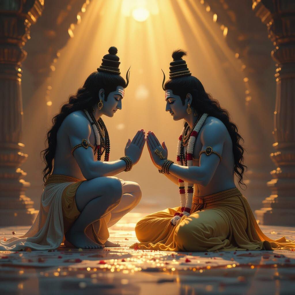 Lord Shiva Bows to Kabir Dev in Divine 3D Art