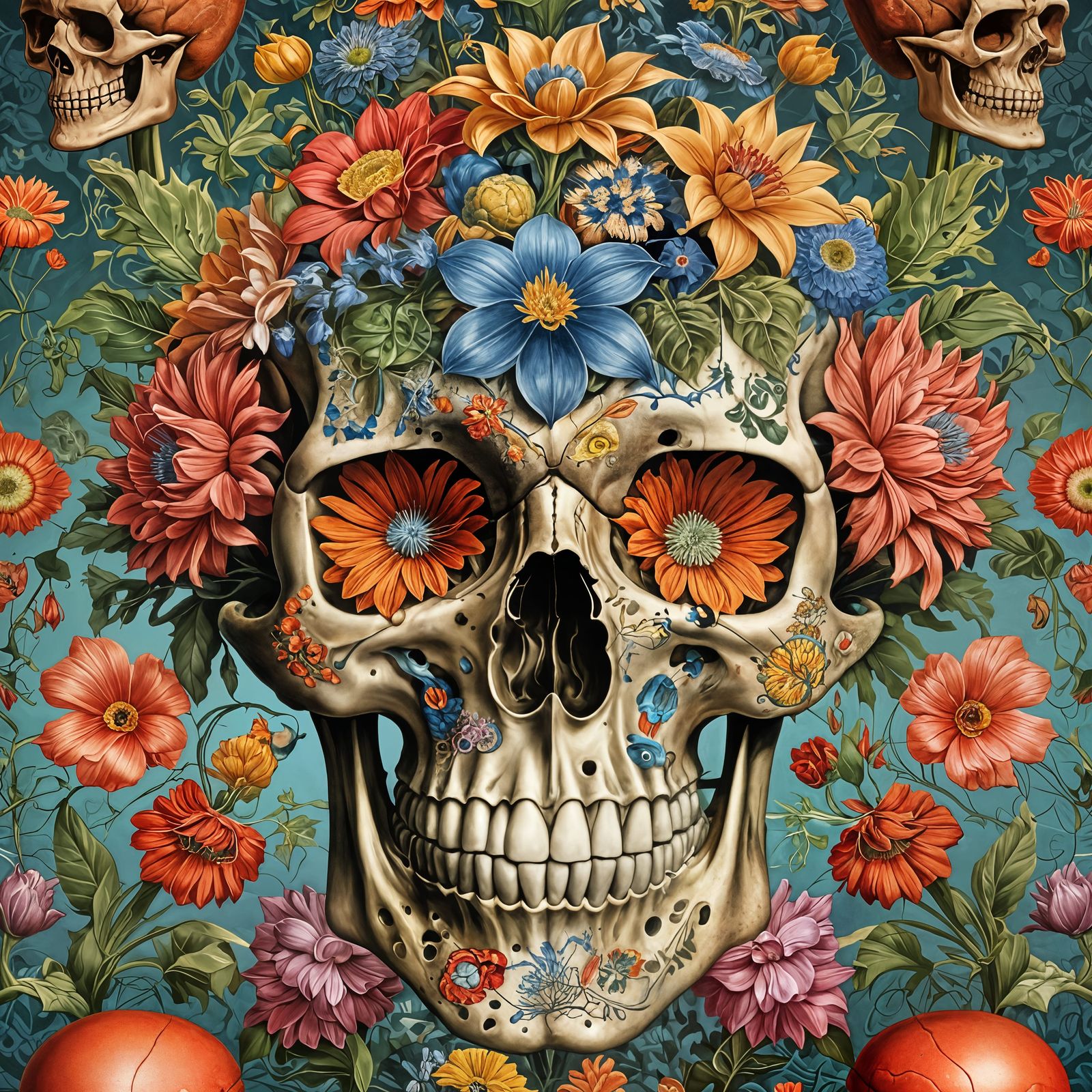 Flower Skull 77