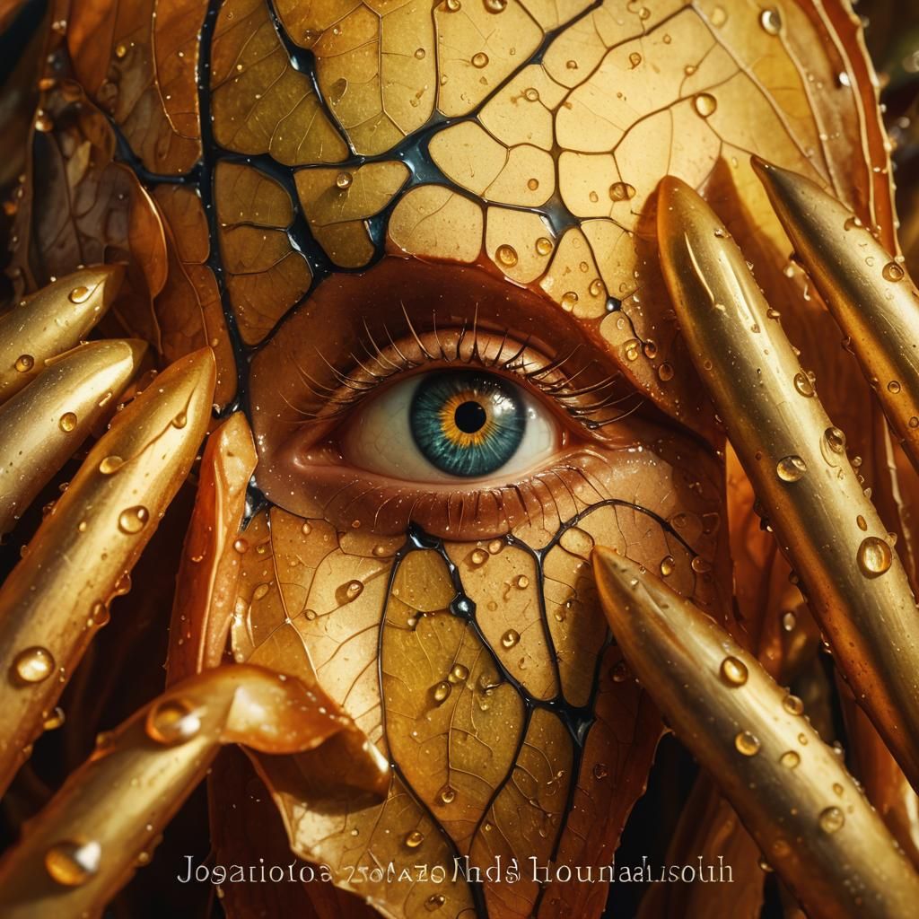 Dew Drops in Morning Light: Surreal Watercolor Art