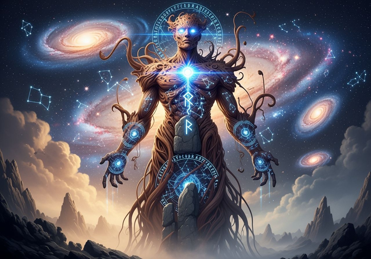 Golem in Cosmic Landscape, Digital Matte Painting