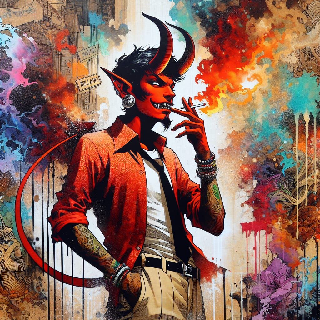 Devil on a smoke break