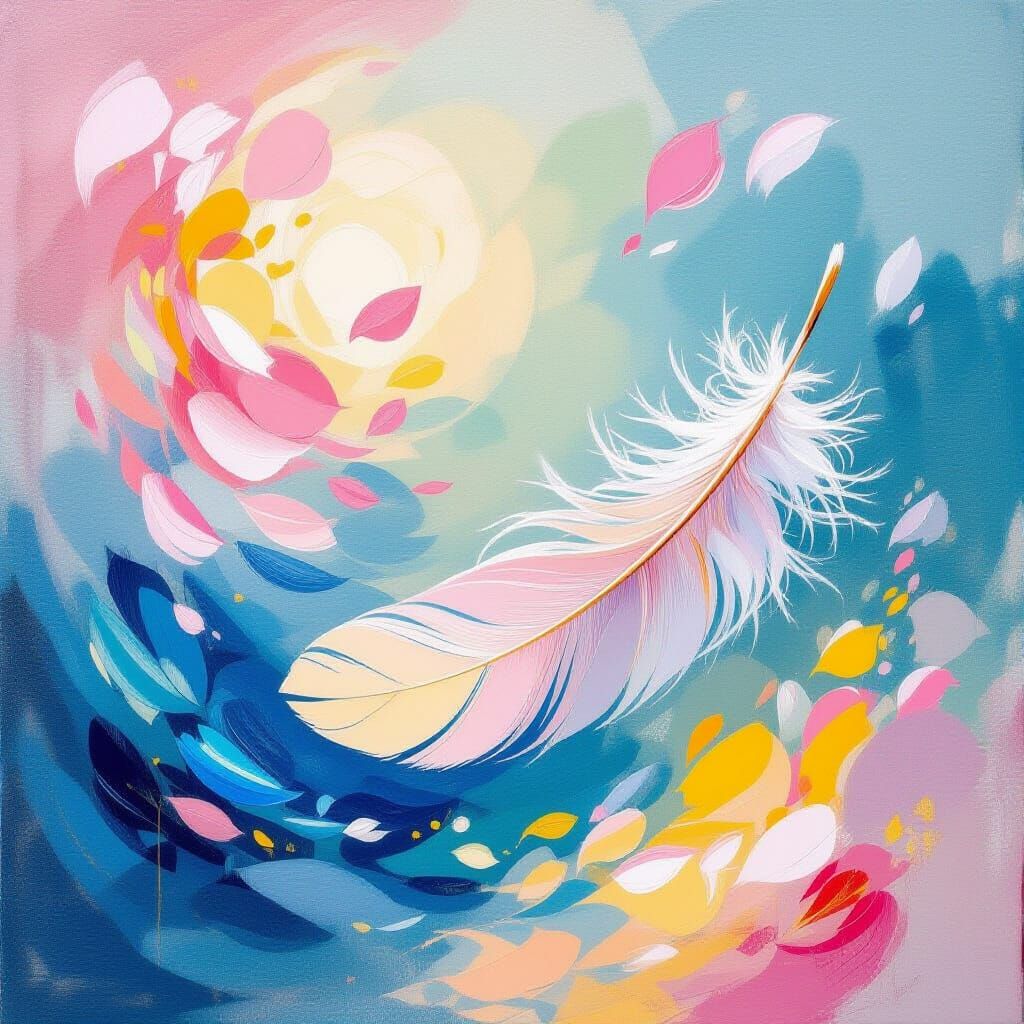 Feather Drifting: Impressionist Rococo Painting