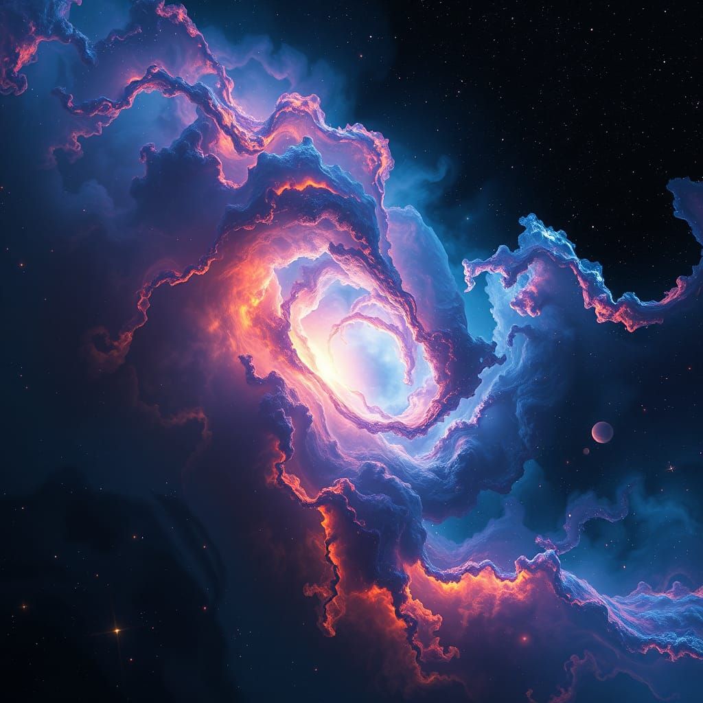 Iridescent Nebula in Deep Space Concept Art