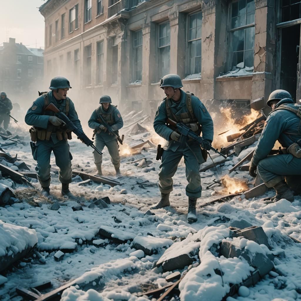 Intense Cold War Soldier Battle in Cinematic Style