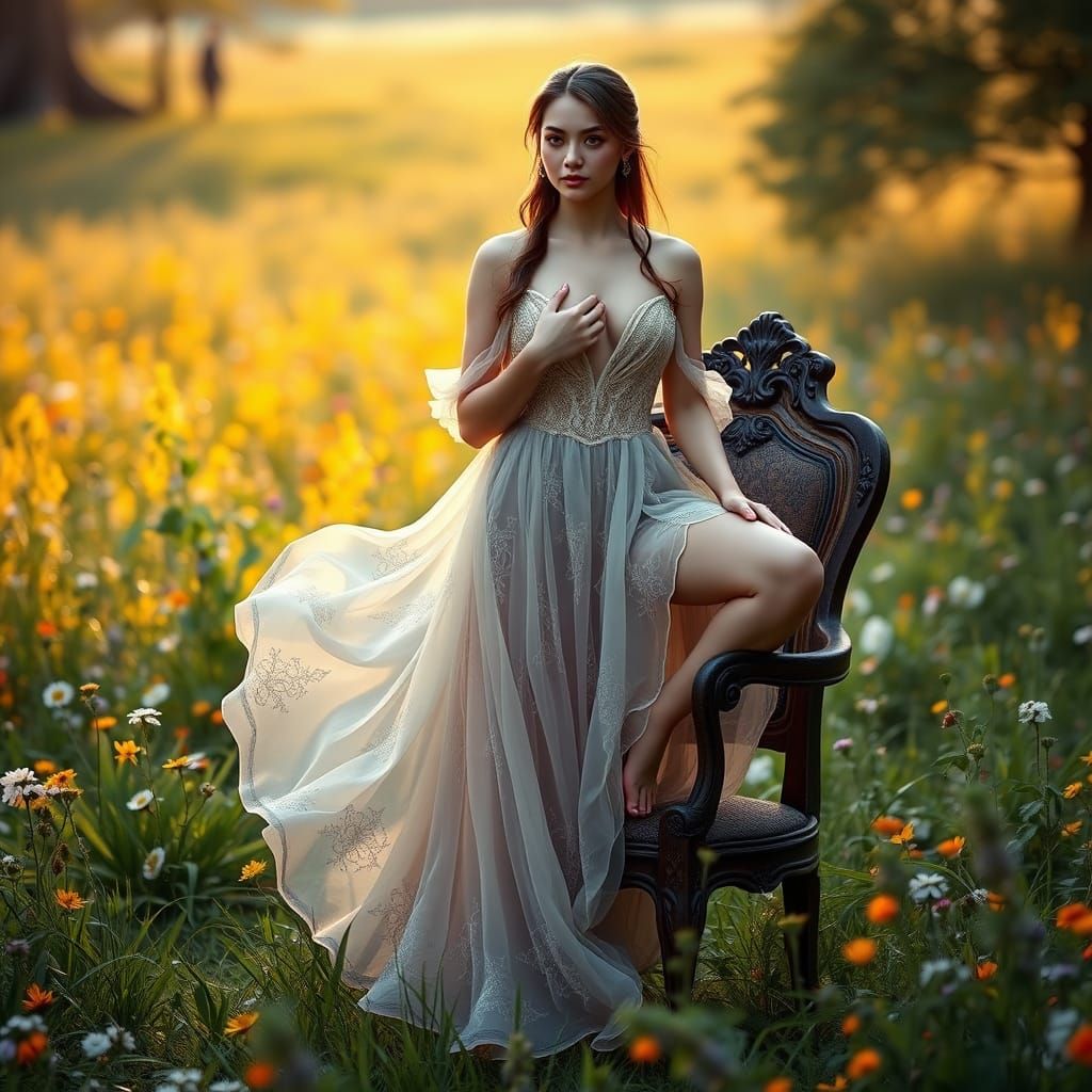 Enchanting Meadow Portrait in Fantasy Concept Art Style