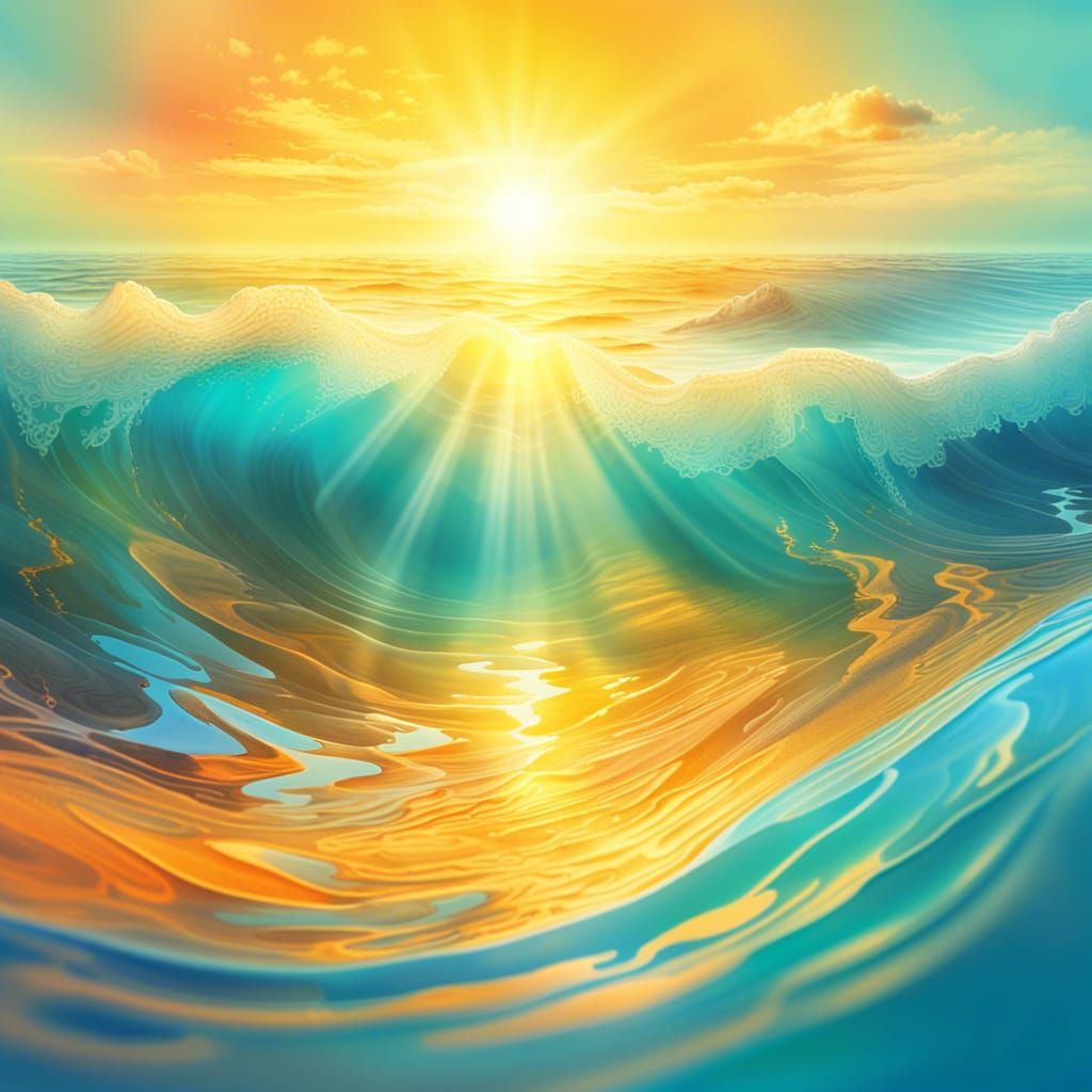 Ocean and Sky Reflection in Matte Painting Style