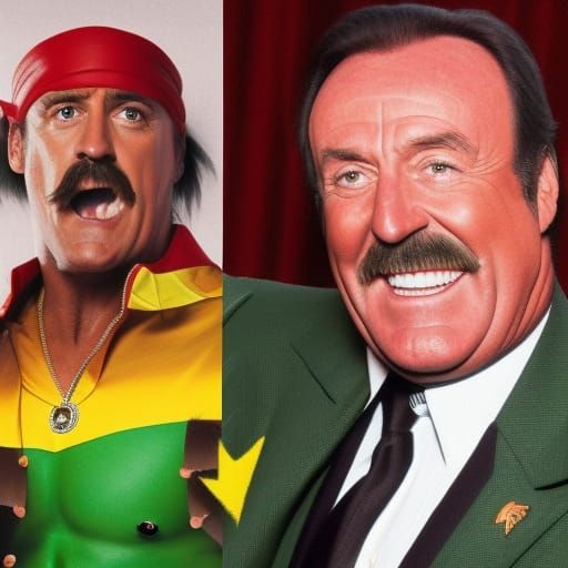 Hulk Hogan Wrestles Terry Wogan in Cartoon Style