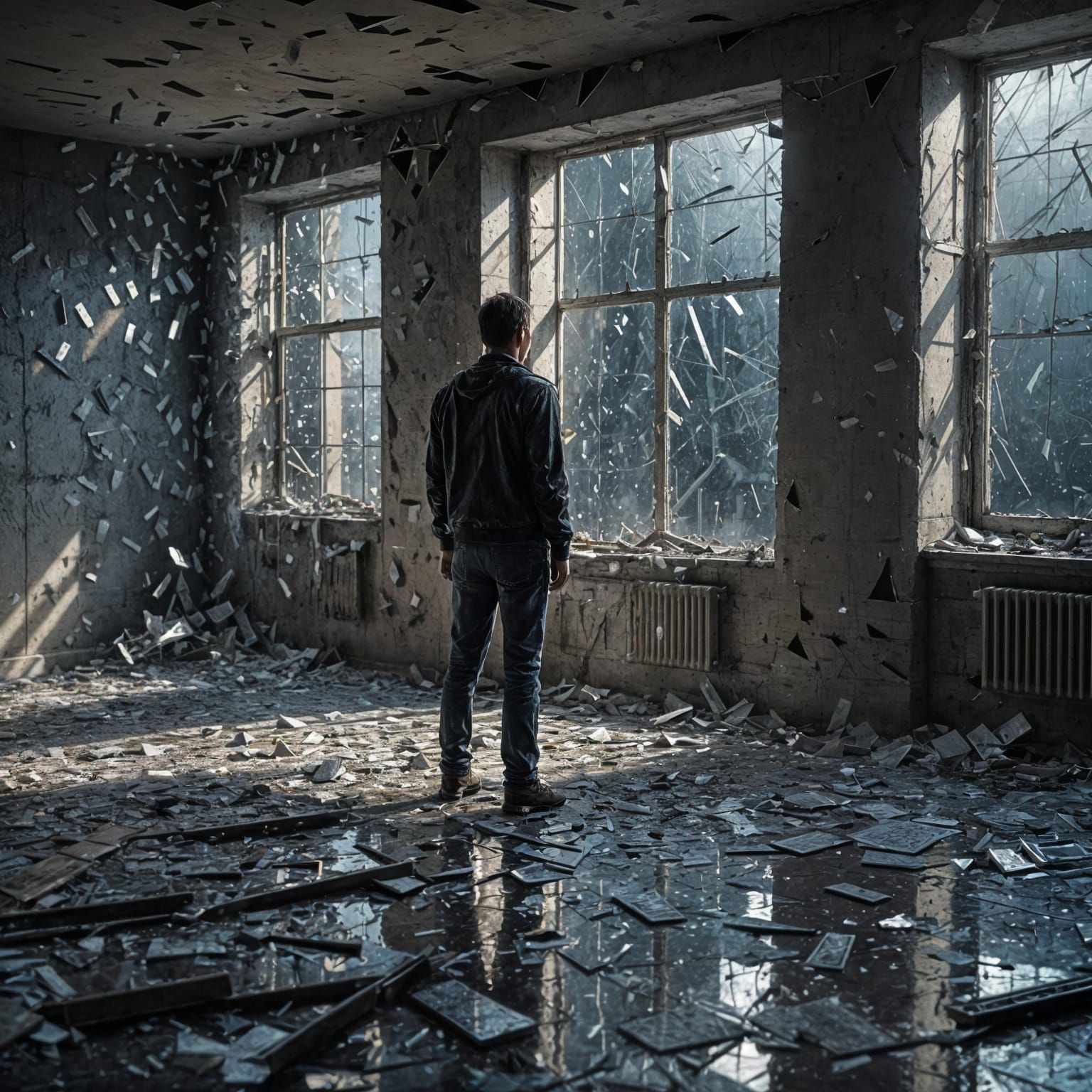 Sorrow and Light in Shattered Room