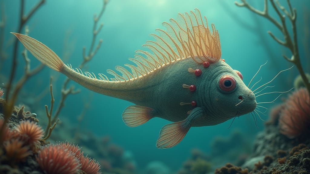 Ethereal Ratfish in Underwater Realm, Botticelli Style