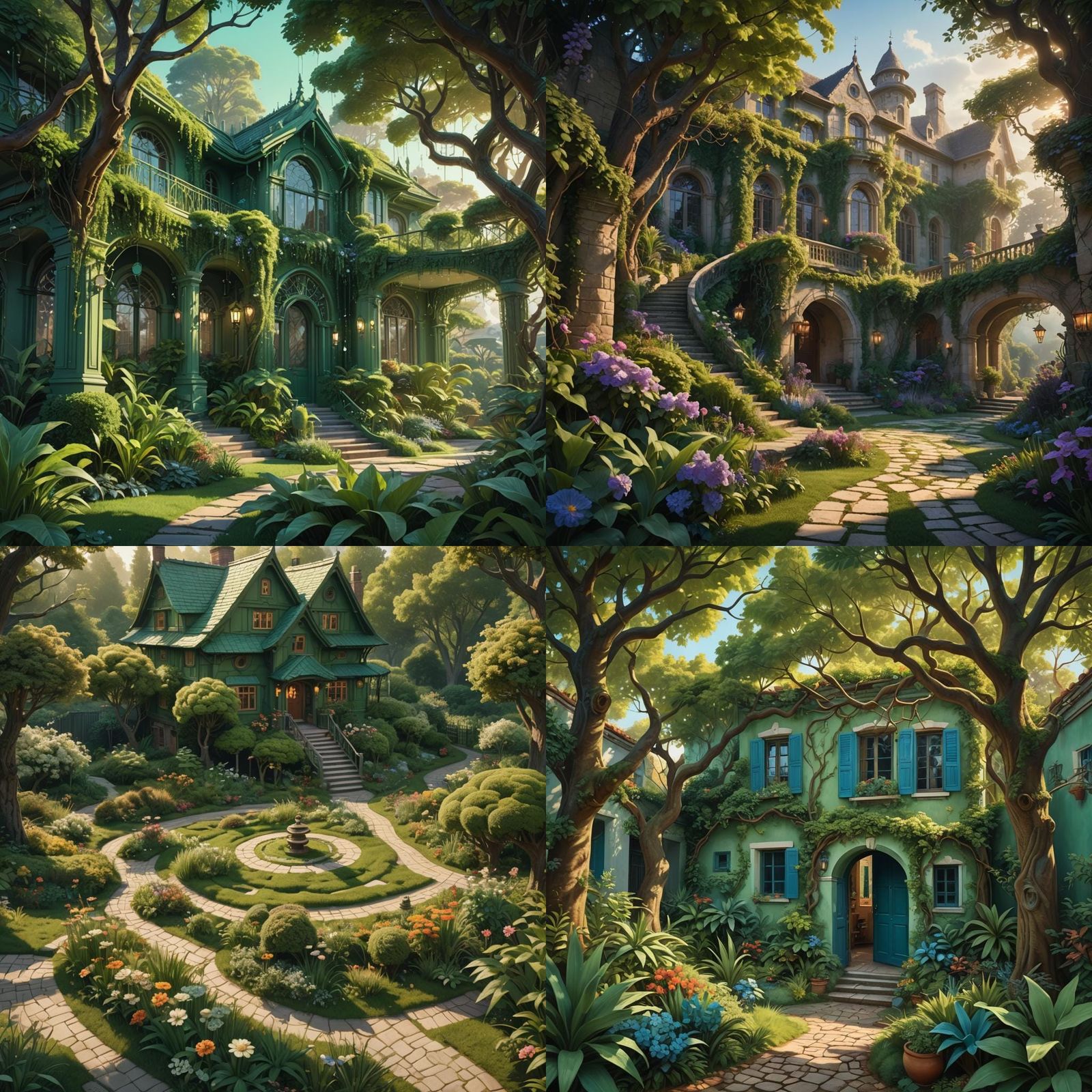 Lush Green Garden Matte Painting in Unreal Engine