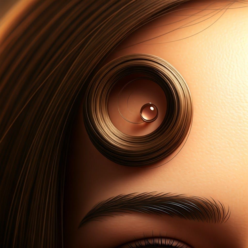 High-Contrast Portrait of Girl with Water Droplet