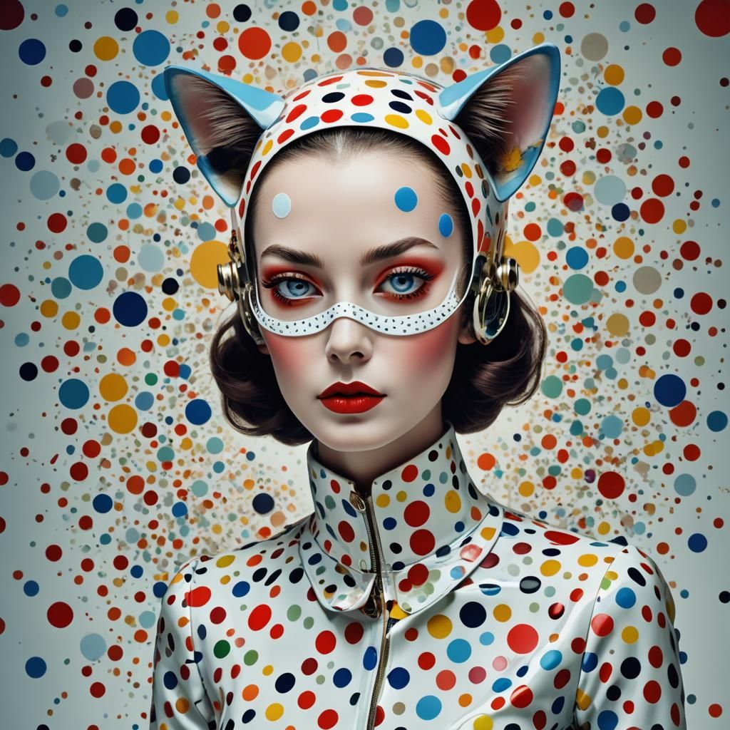 Pop Art Porcelain Mask Portrait