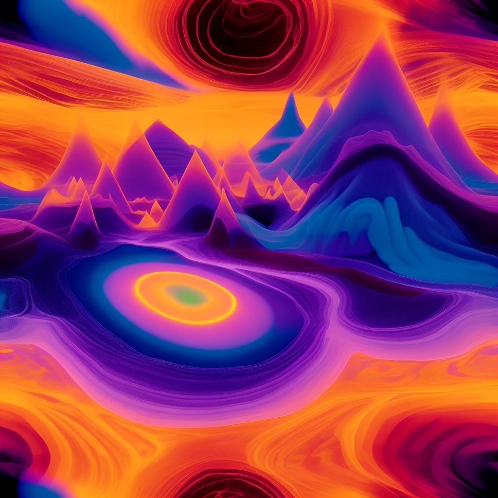 Surreal Landscape in Vibrant Thermal Hues