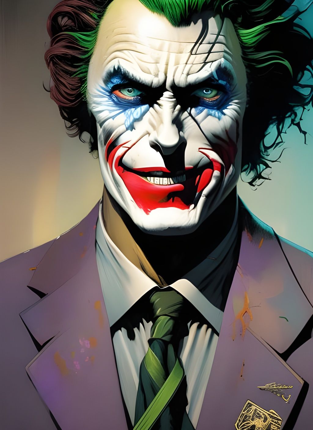 Clint Eastwood as Joker Crayon Caricature