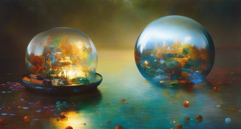 World in Glass Bubble: Hyperrealistic Digital Art