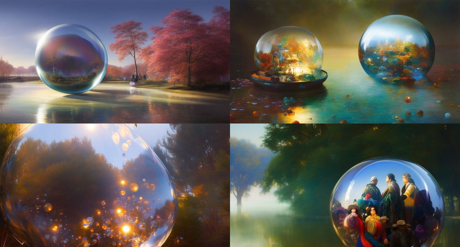 World in Glass Bubble: Ethereal Digital Art