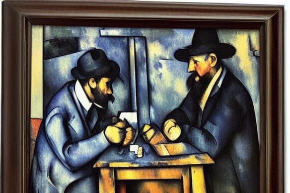 The Card Players: Post-Impressionist Digital Art