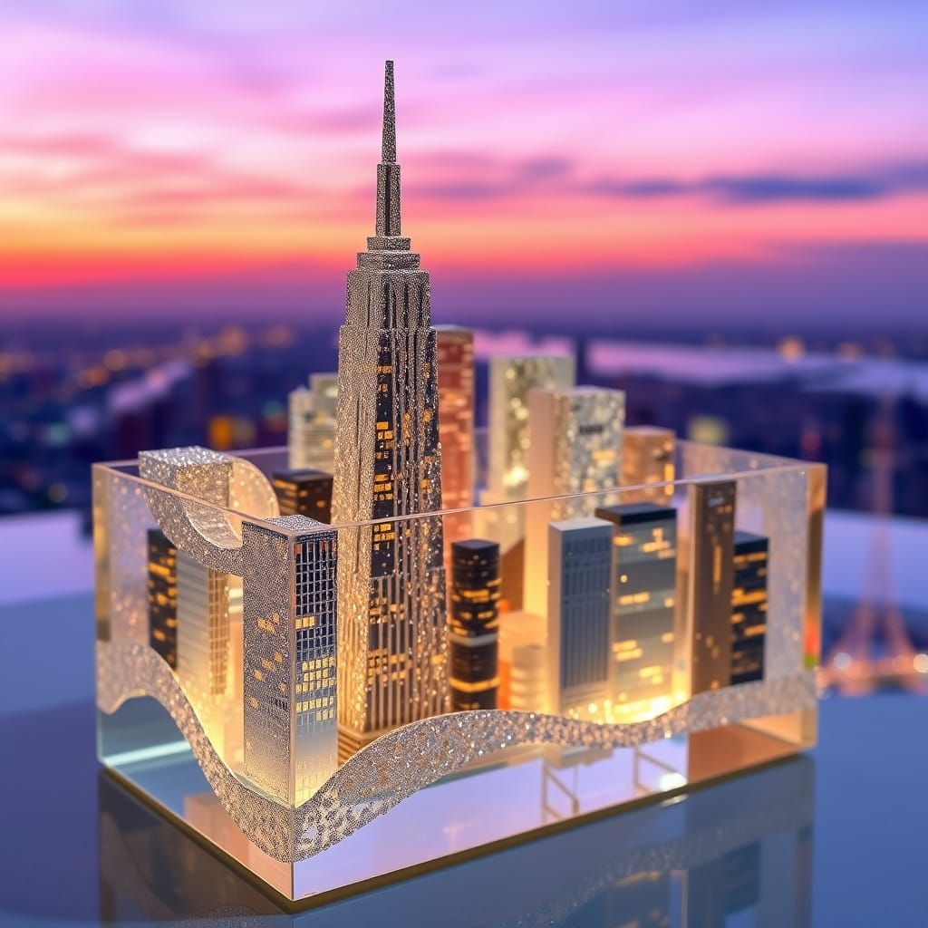 Dreamlike Glass New York City Skyline