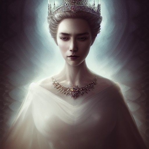 Ethereal Ghost of Queen Elizabeth in Digital Illustration