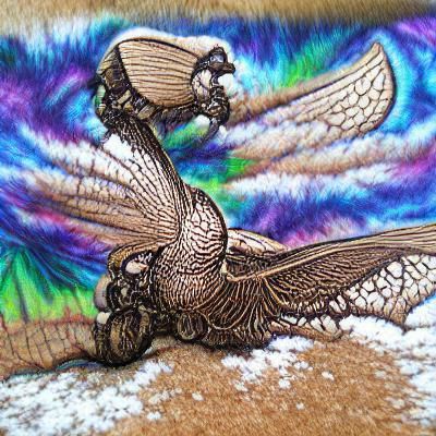 Steampunk Wings in Woodcut Stipple Style
