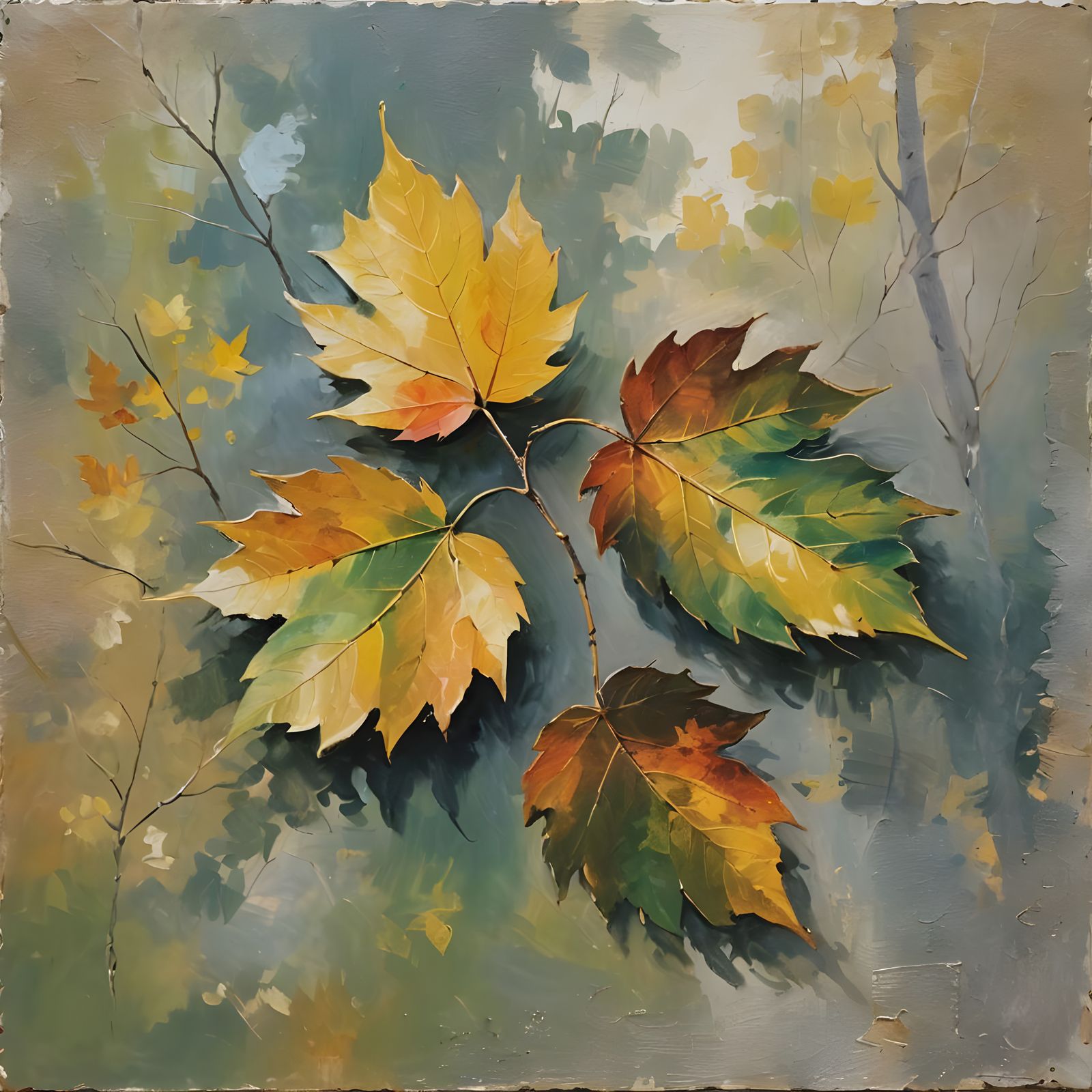 Vivid Greenish-Golden Leaves