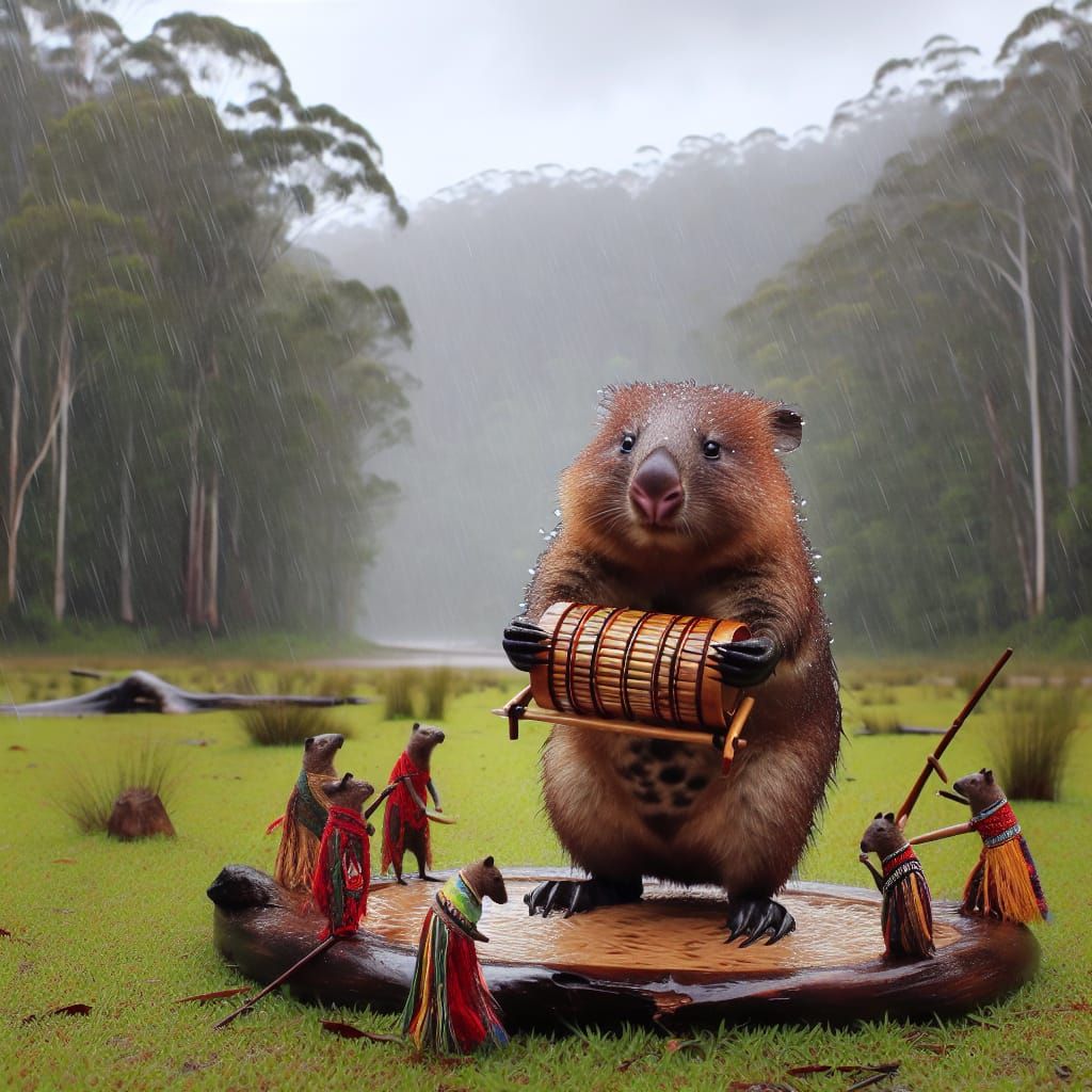 Wombats Dancing in the Rain
