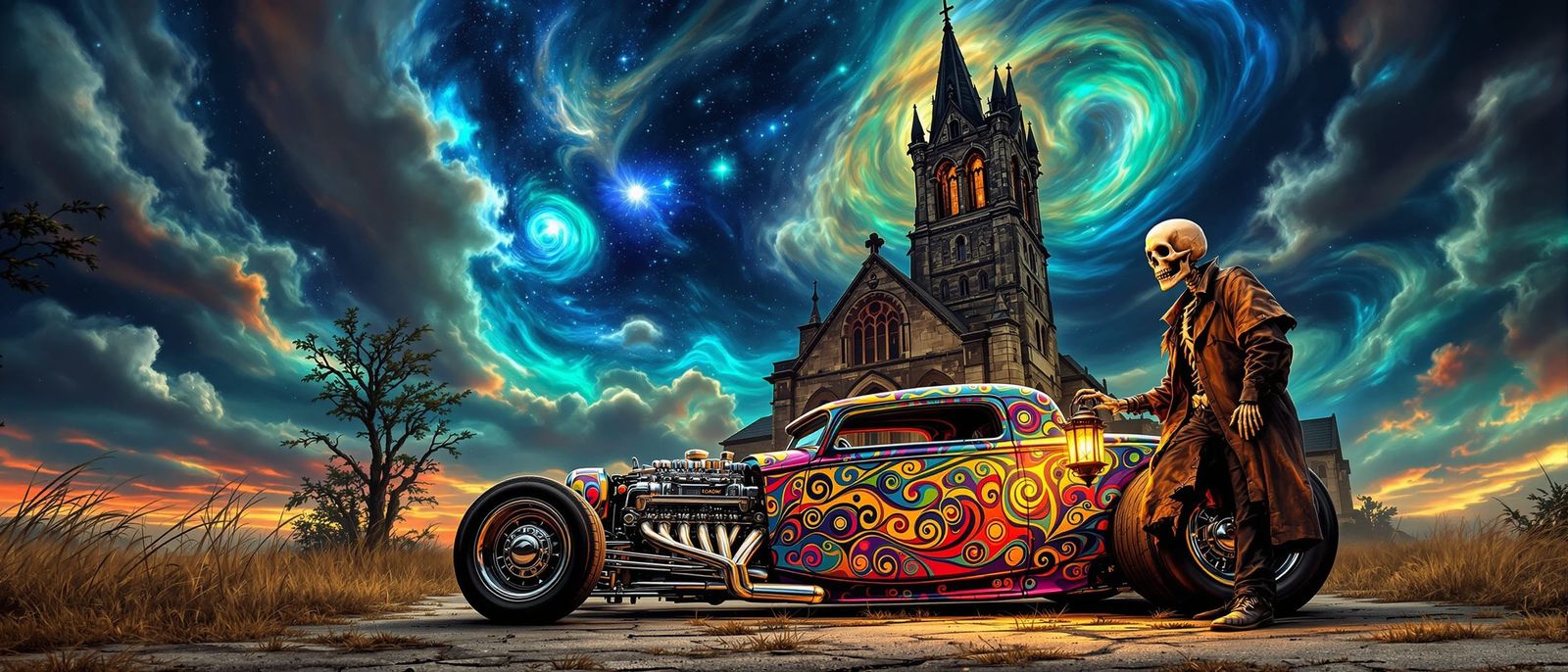 Psychedelic Hot Rod at Gothic Church, Roth Style