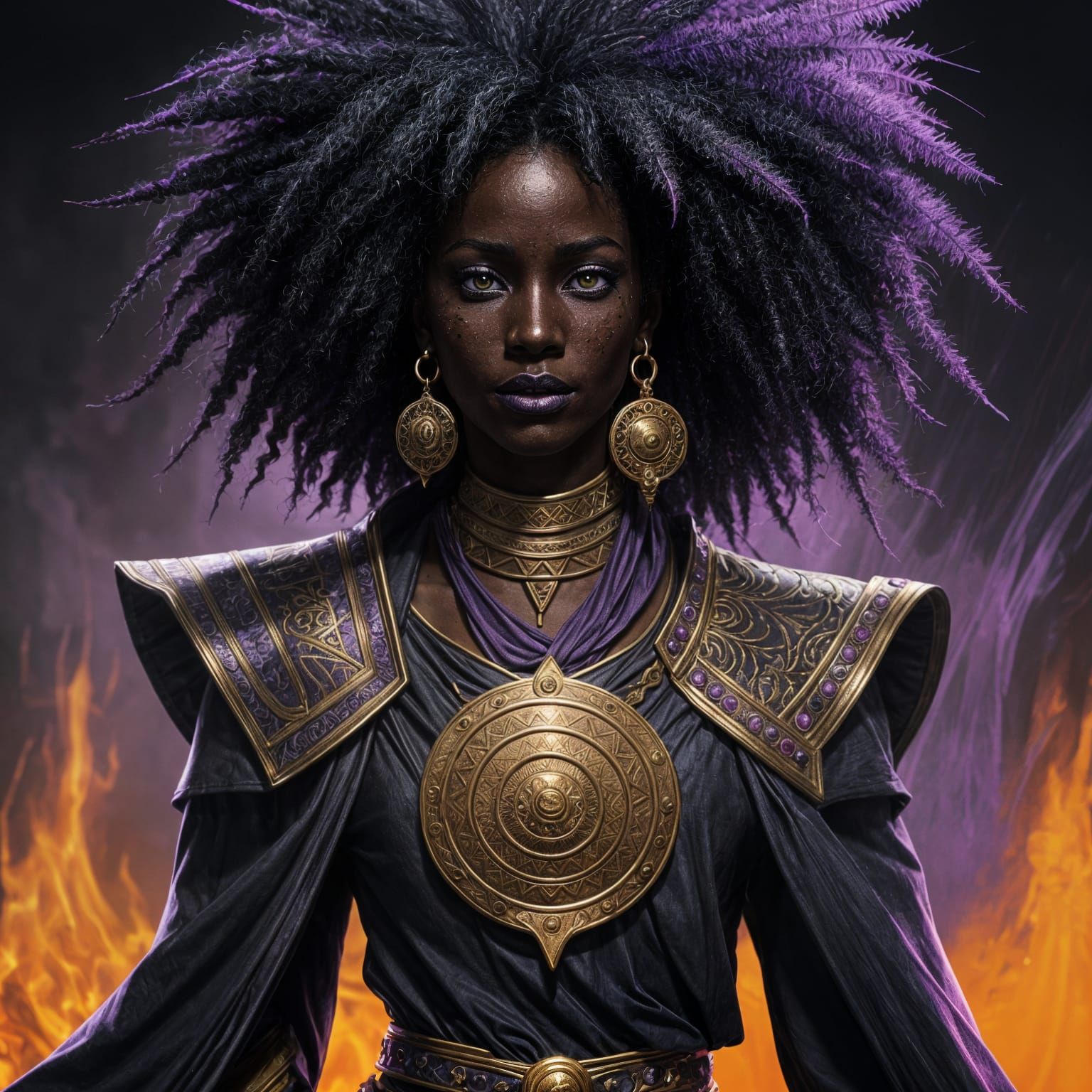 Scary Dark Fantasy Witch Portrait in Semirealistic Style