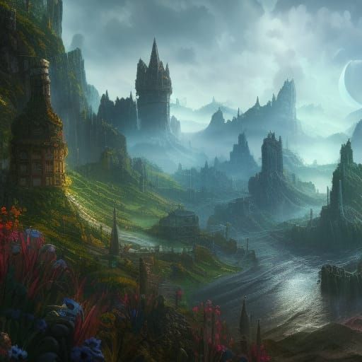 Fantastical Matte Painting with Intricate Details