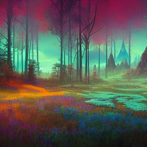 Ukrainian Mystique: A Vibrant, Ethereal Landscape