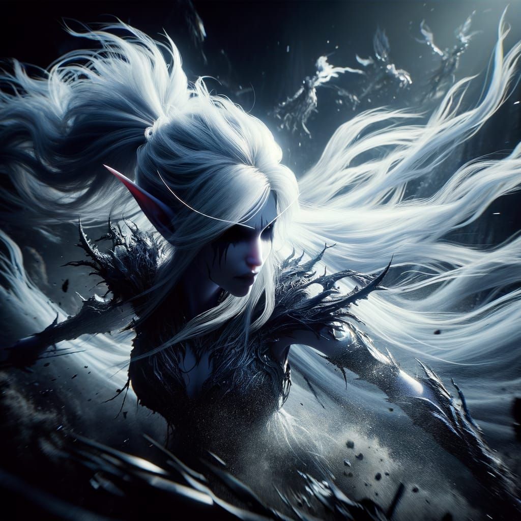 Fierce Dark Elf Battle in Spectral Form