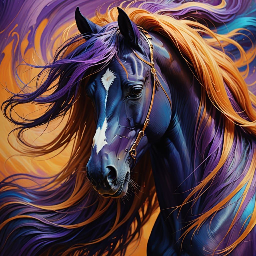 Vibrant Expressionist Portrait of Intertwined Hues