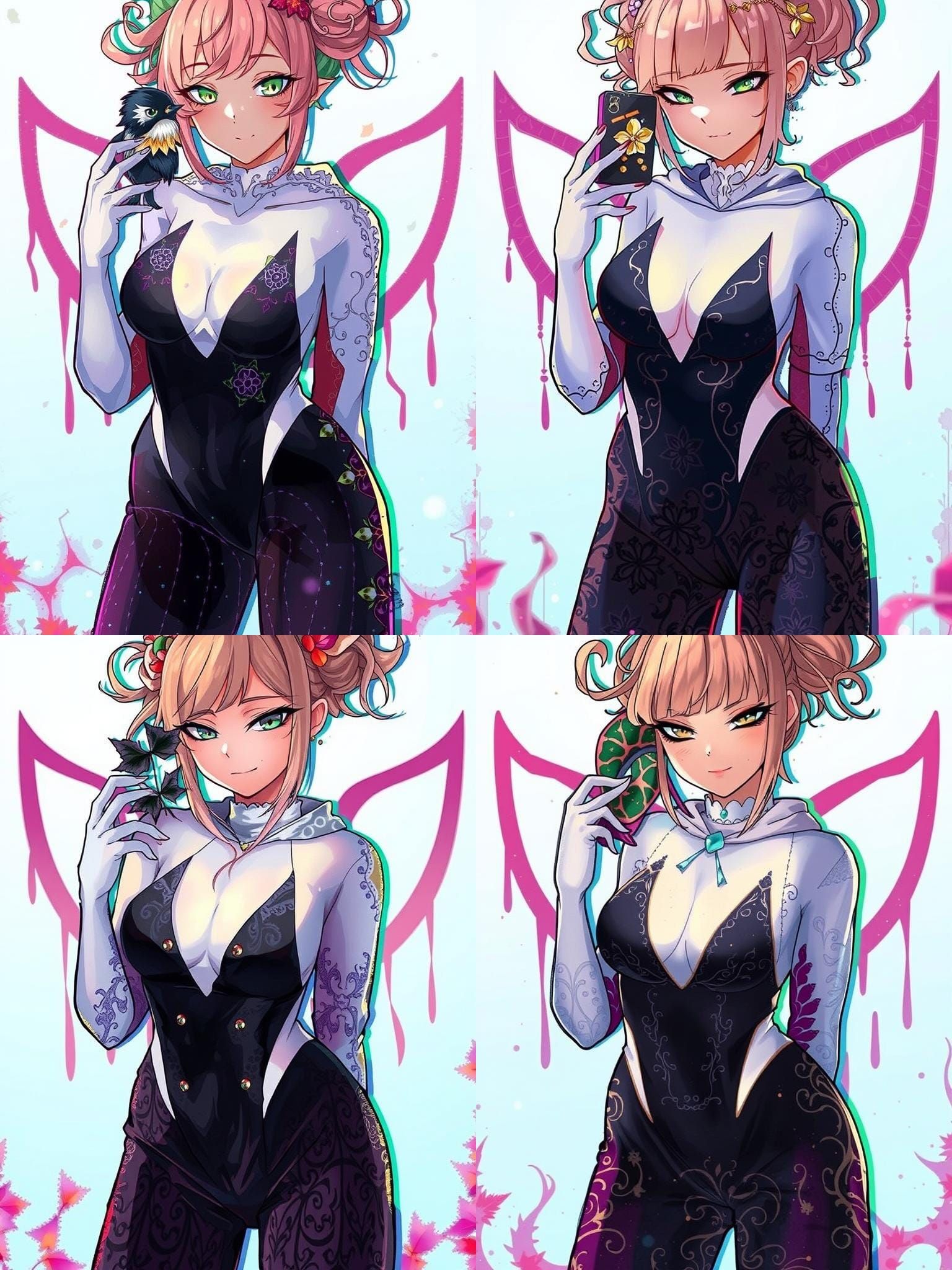 Green-Haired Witch in Autumnal Anime Style