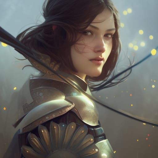 Female Knight Portrait in Dynamic Lighting